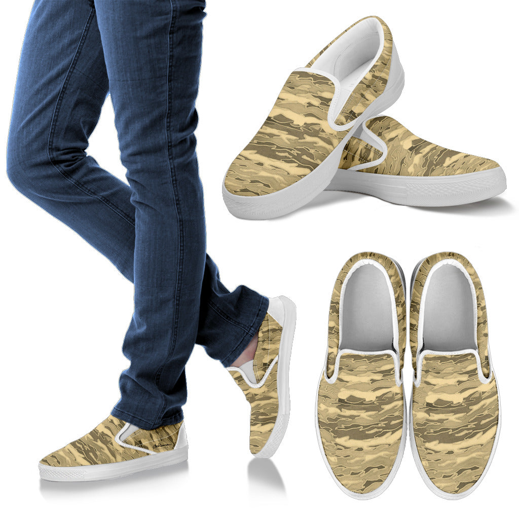 Sand Lava Camouflage Slip On Sneakers