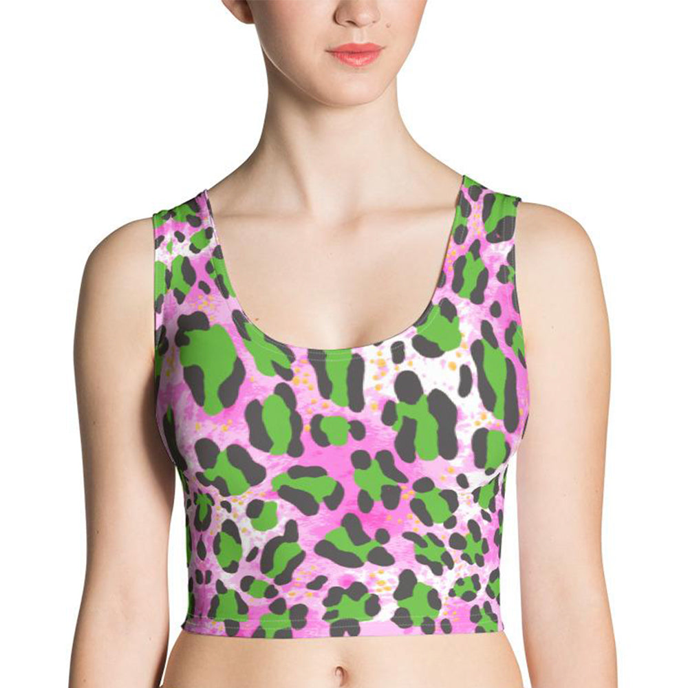 Day-Glo Animal Print Sublimation Cut & Sew Crop Top