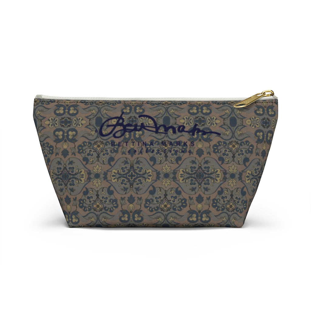 Not Quite Paisley On Light Brown Accessory Pouch w T-bottom