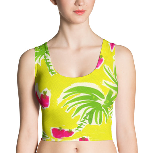 Strawberry Tropic Fitted Crop Top