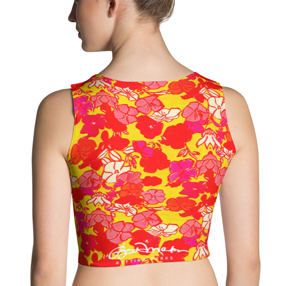Sixties Floral Fitted Crop Top