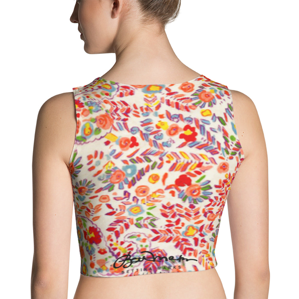 Retro Paisley Fitted Crop Top