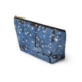 Blu&White Dotted Plaid Accessory Pouch w T-bottom