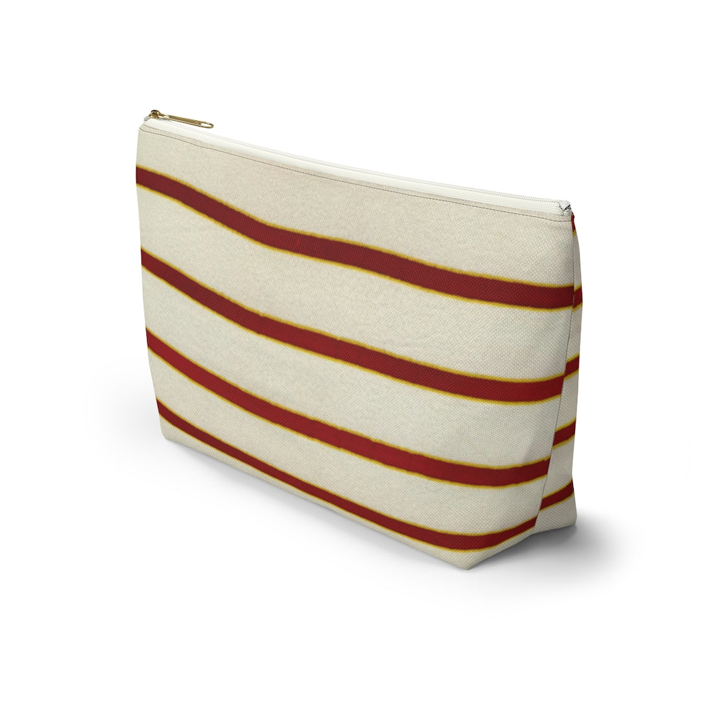 Red White Stripe Accessory Pouch w T-bottom
