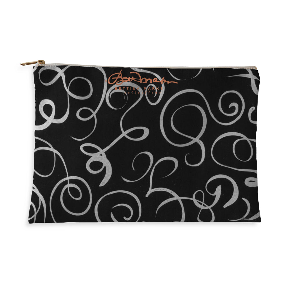 B&W Squiggles Accessory Pouch Flat