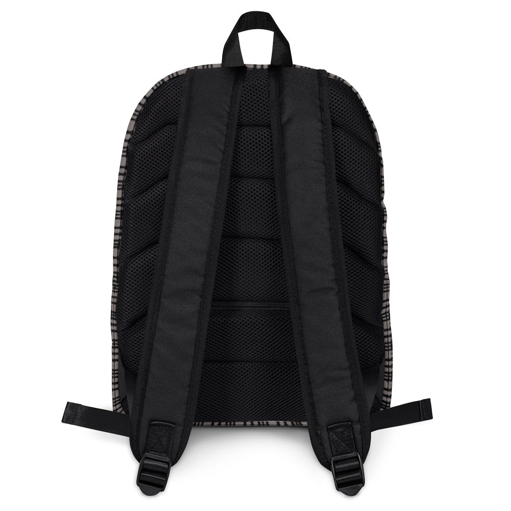 Black Tight Plaid Backpack