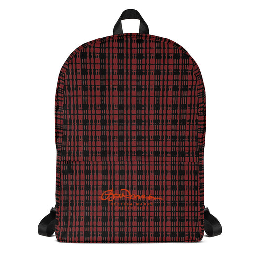 Black Red Tight Plaid Backpack