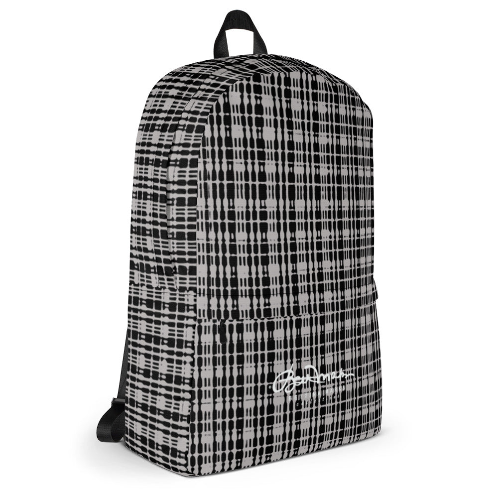 Grey Tight Plaid Backpack