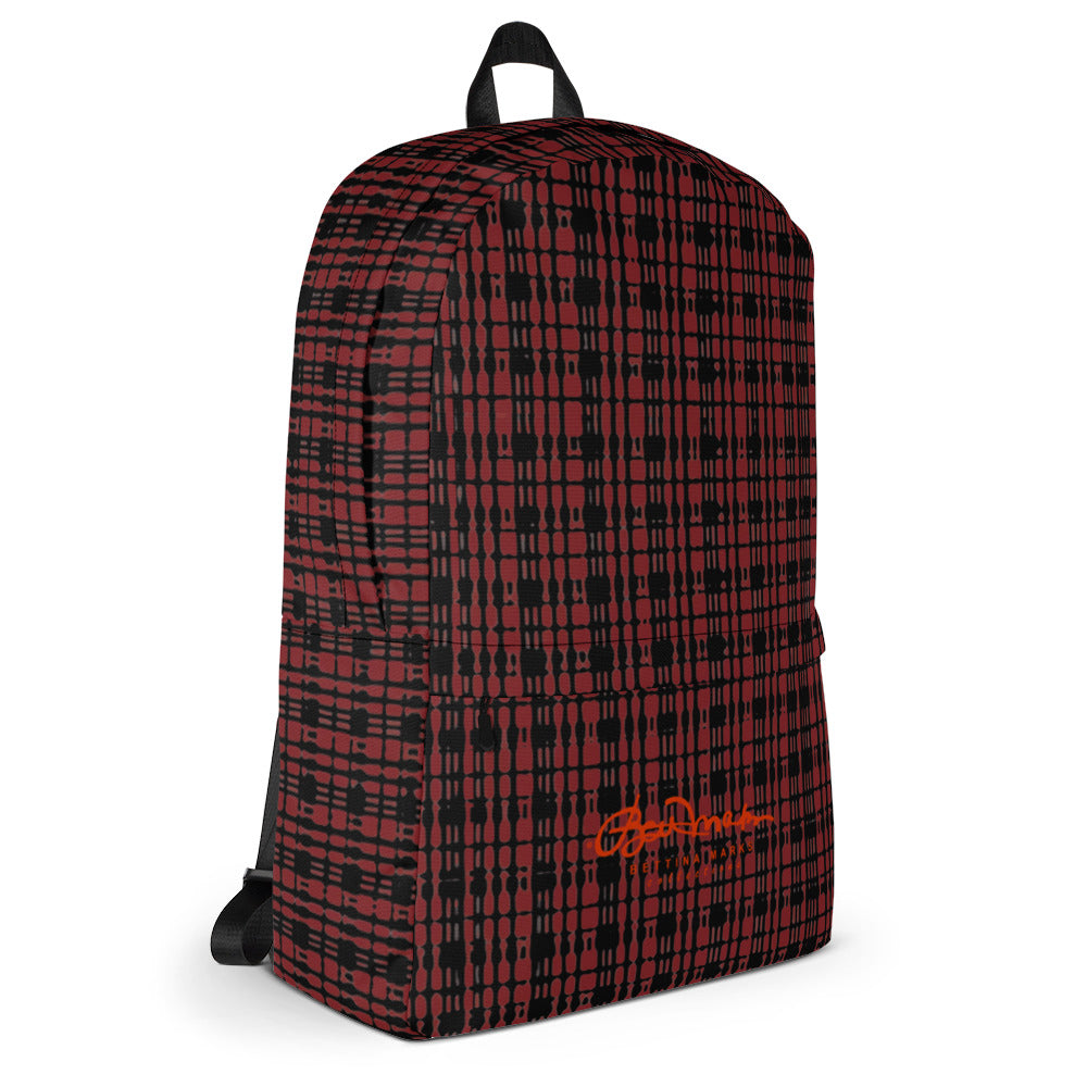Black Red Tight Plaid Backpack