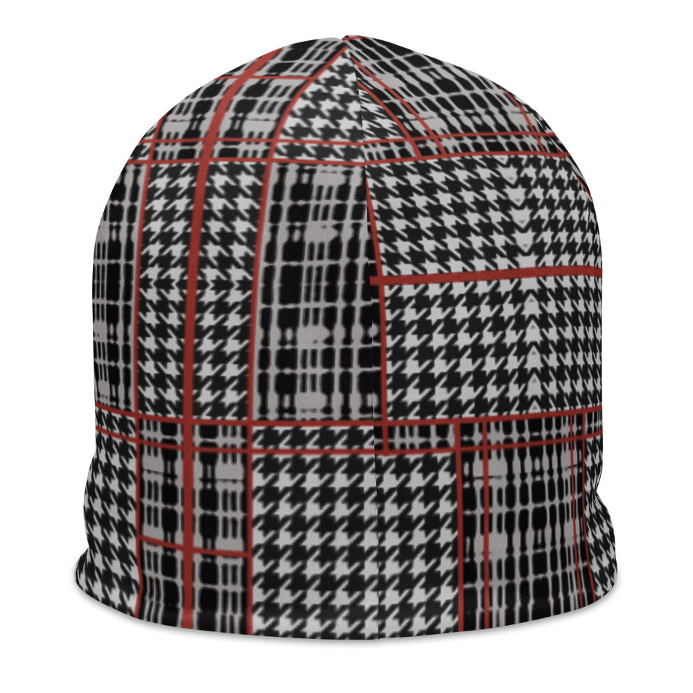 Plaid Houndstooth All-Over Print Beanie