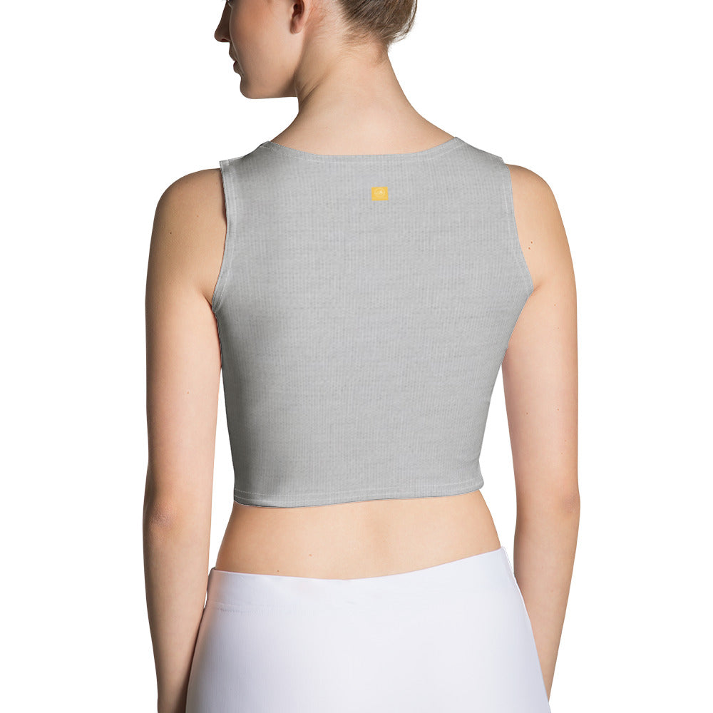 Cool Grey Fitted Crop Top