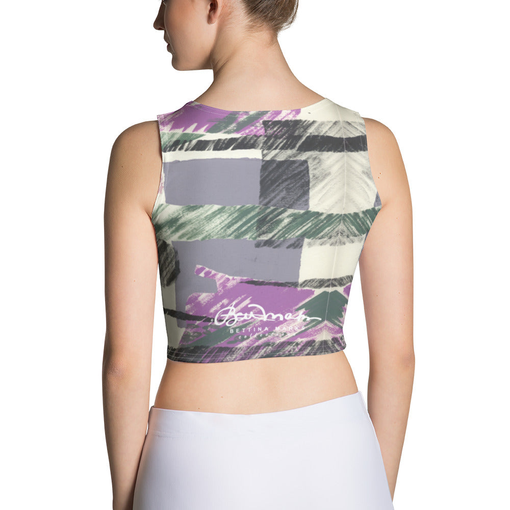 Abstract Engineered Collage Crop Top