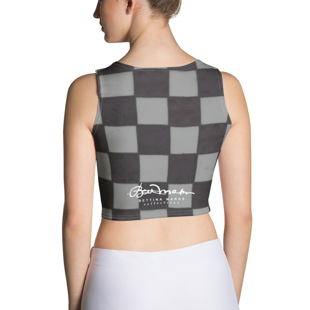 Grey Checkerboard Crop Top