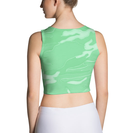 Mint Green Camouflage Crop Top