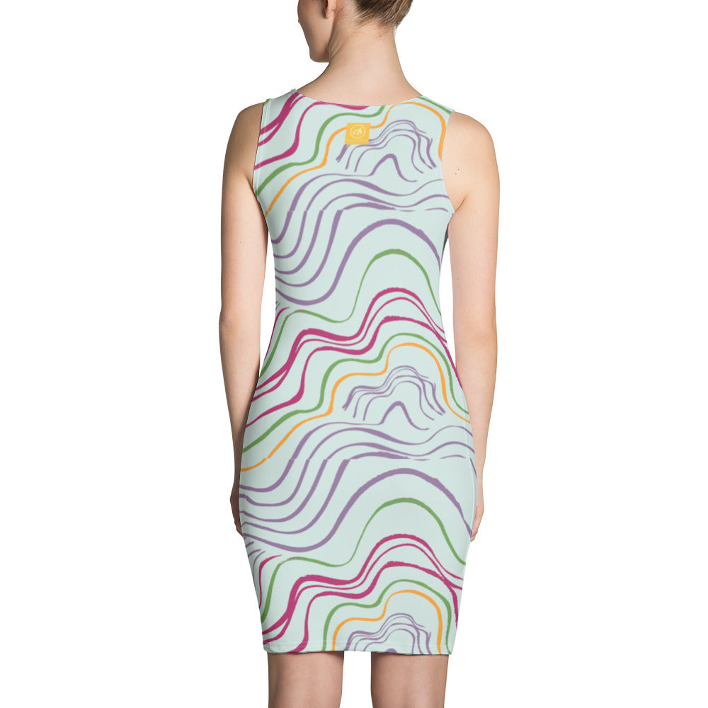 Psychedelic Spring Fitted Tank Dress