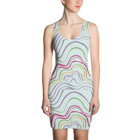 Psychedelic Spring Fitted Tank Dress