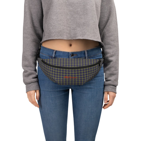 Grey Houndstooth Fanny Pack