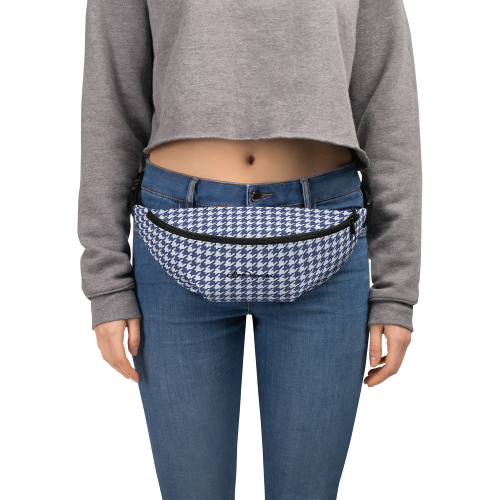 Navy Blue Houndstooth Fanny Pack
