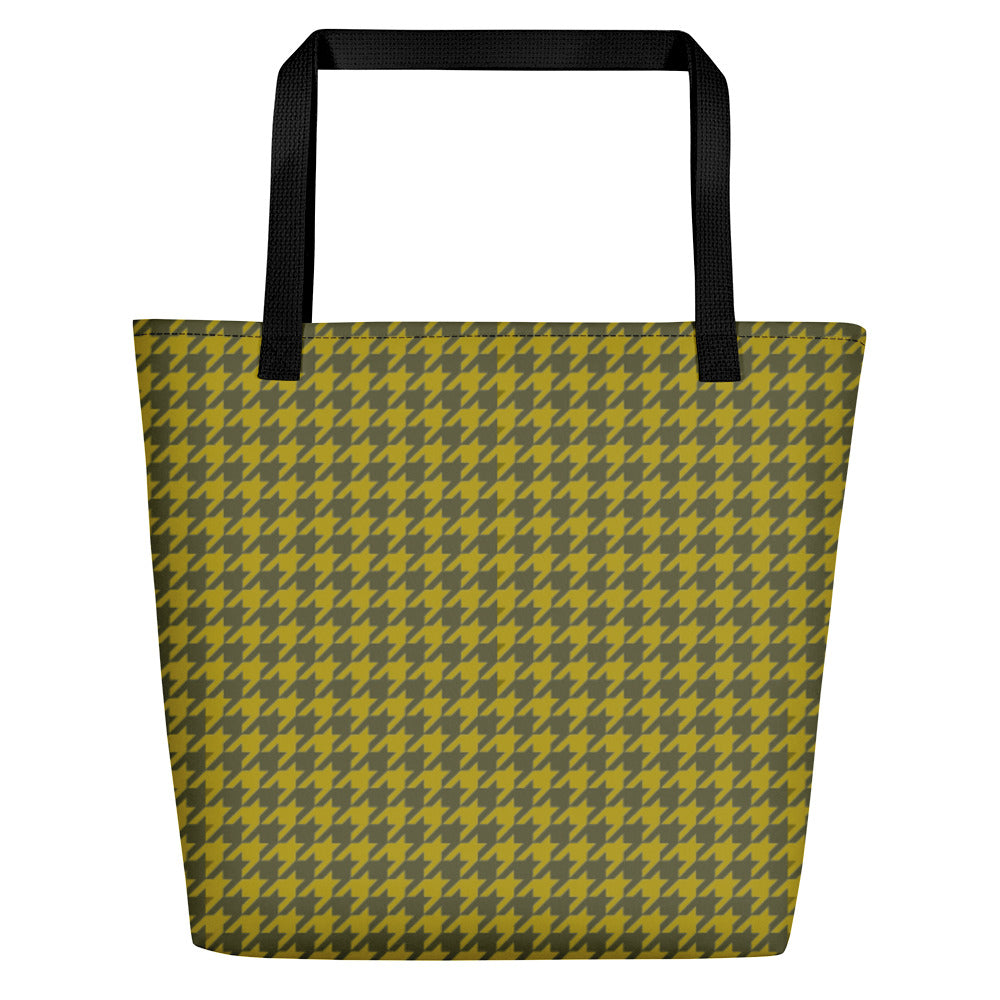 Yellow Houndstooth Teachers Tote Bag