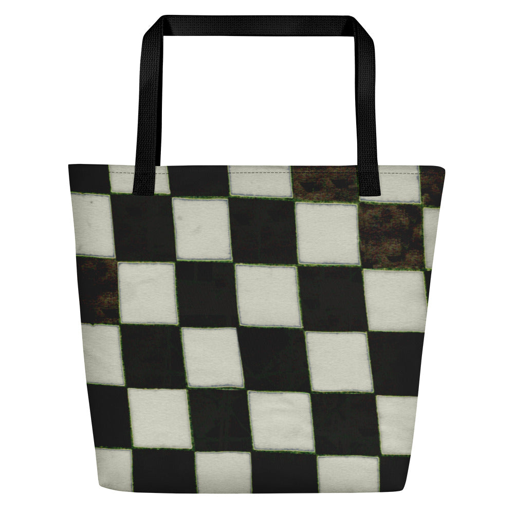 B&W Checkerboard Teachers Tote Bag