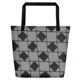 Grey Checkerboard Optical Teachers Tote Bag