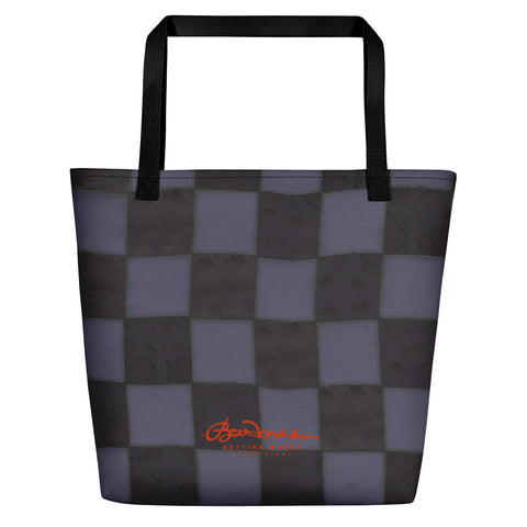 Slate Blue Checkerboard Teachers Tote Bag