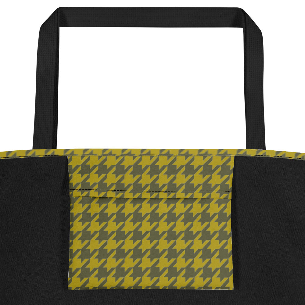 Yellow Houndstooth Teachers Tote Bag