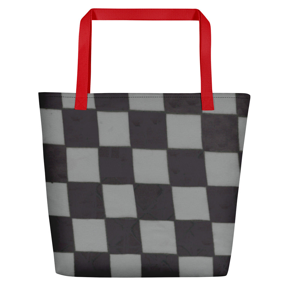 Grey Checkerboard Teachers Tote Bag