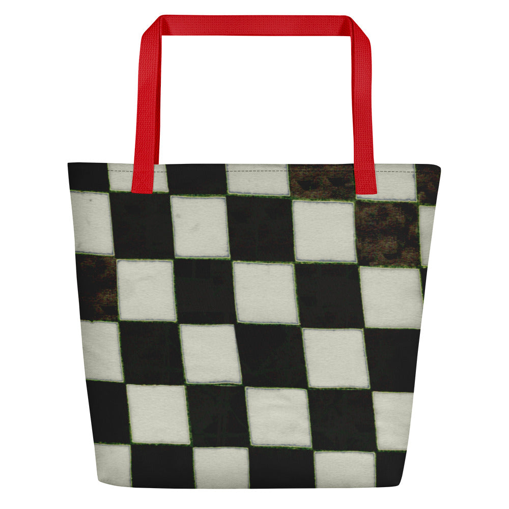 B&W Checkerboard Teachers Tote Bag