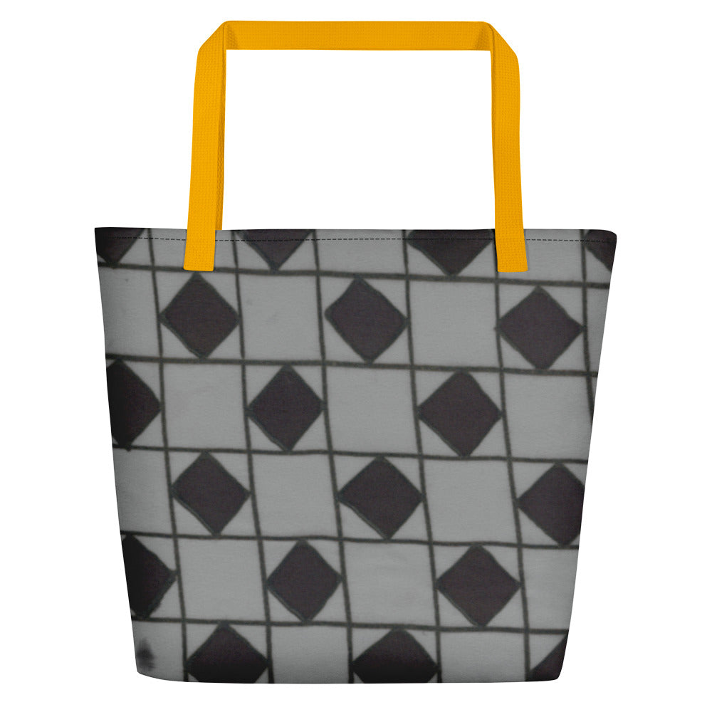 Grey Checkerboard Optical Teachers Tote Bag