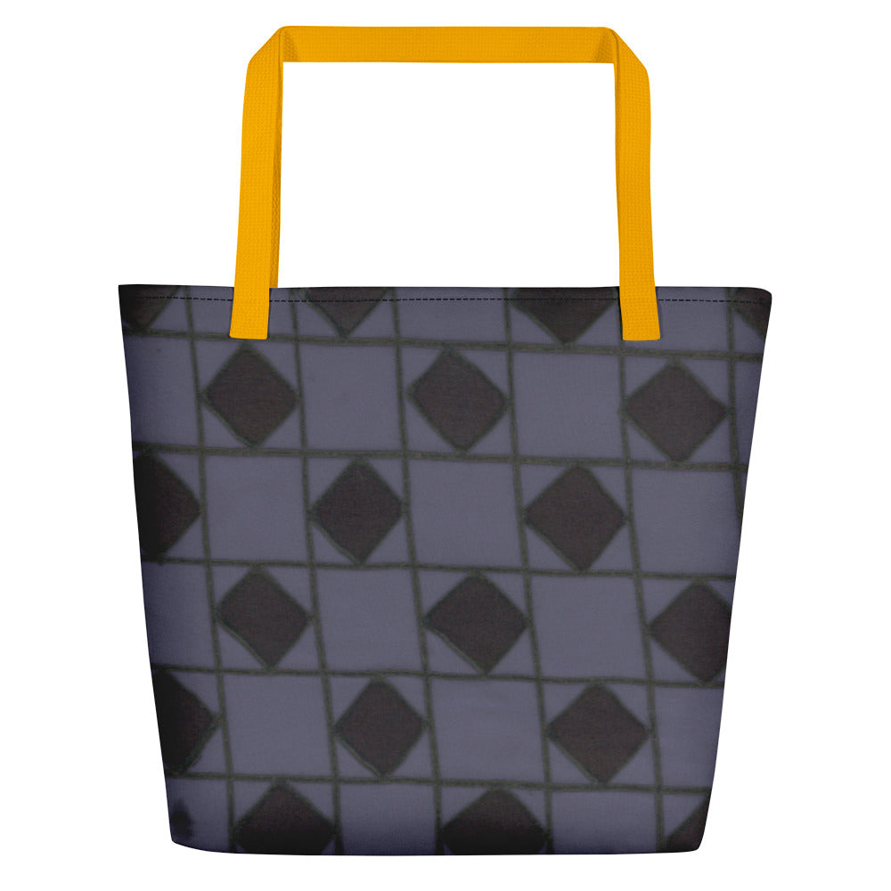 Slate Blue Checkerboard Teachers Tote Bag