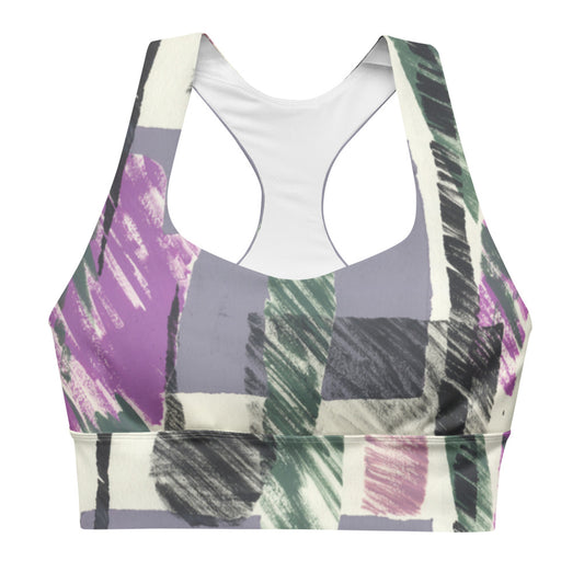 Abstract Collage Longline sports bra