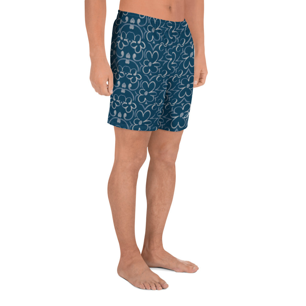 Linear Sixties Floral Mens Shorts