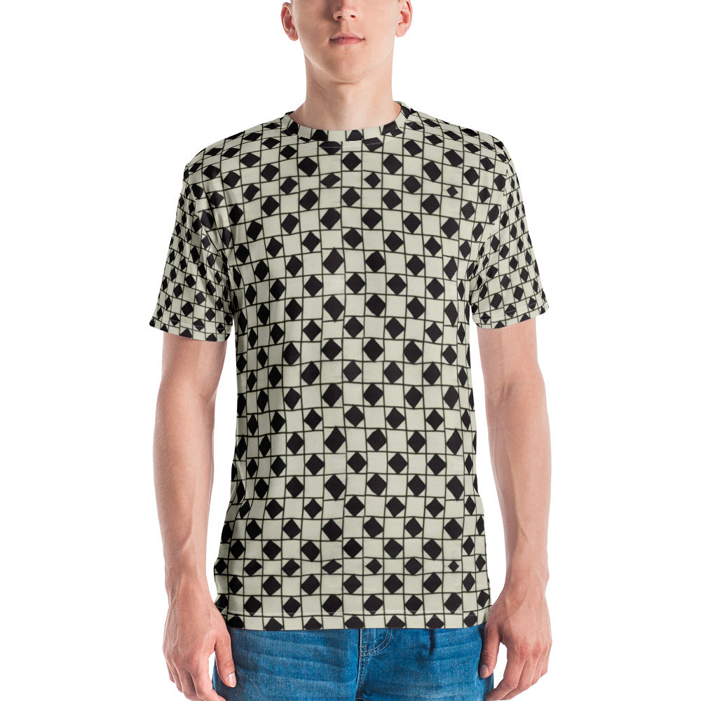 B&W Checkerboard Optical Men's T-shirt