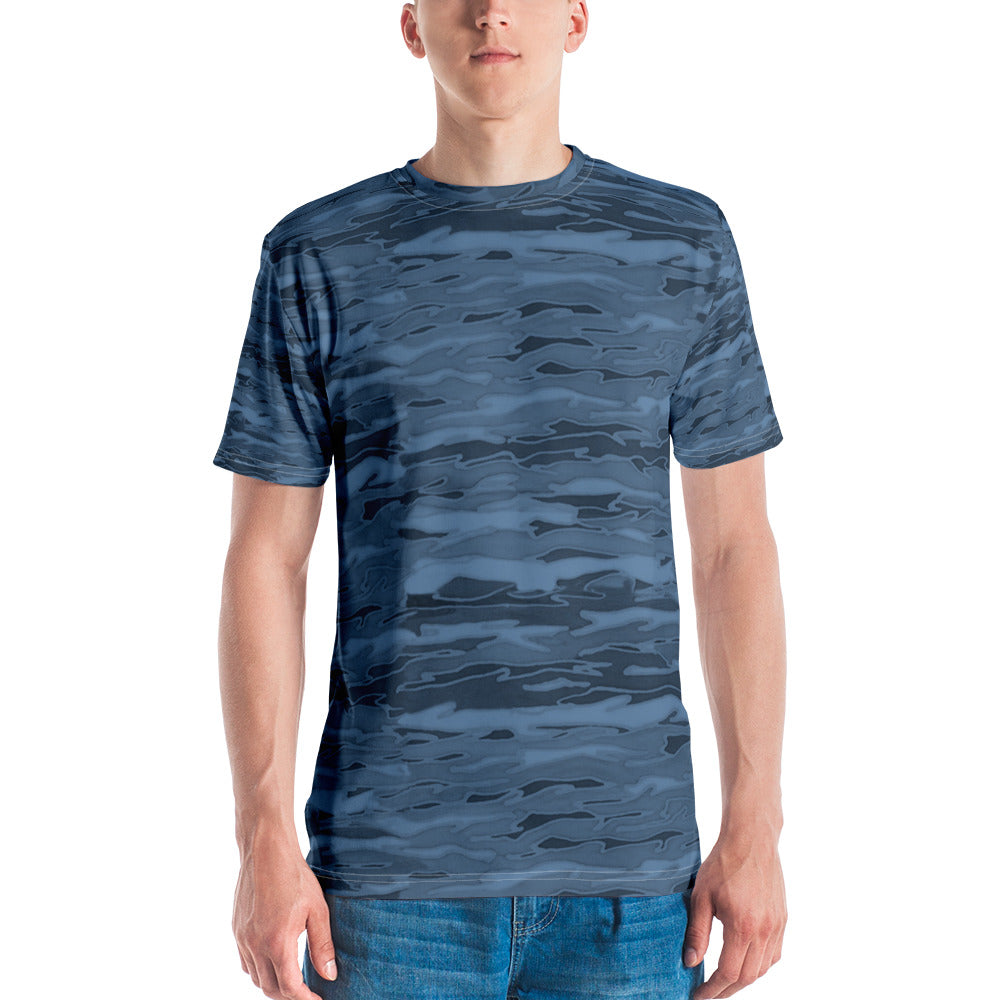 Steel Blue Camouflage Lava Men's T-shirt