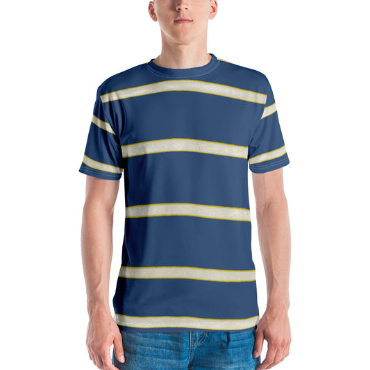 Blue Yellow White Stripe Men's T-shirt