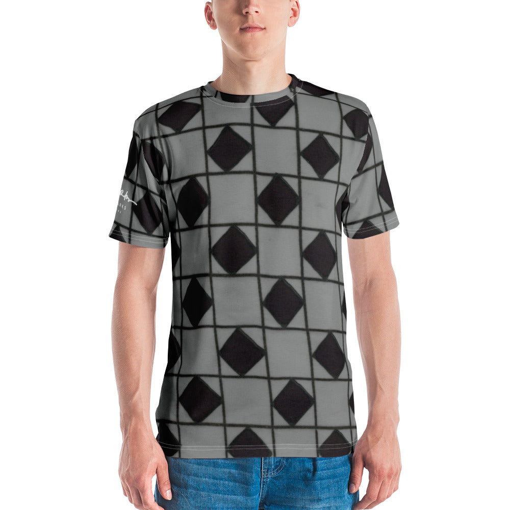 Grey Checkerboard Men's T-shirt