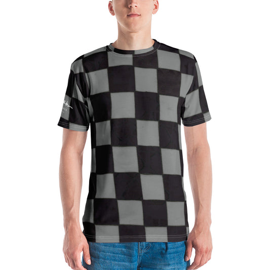 Grey Checkerboard Men's T-shirt