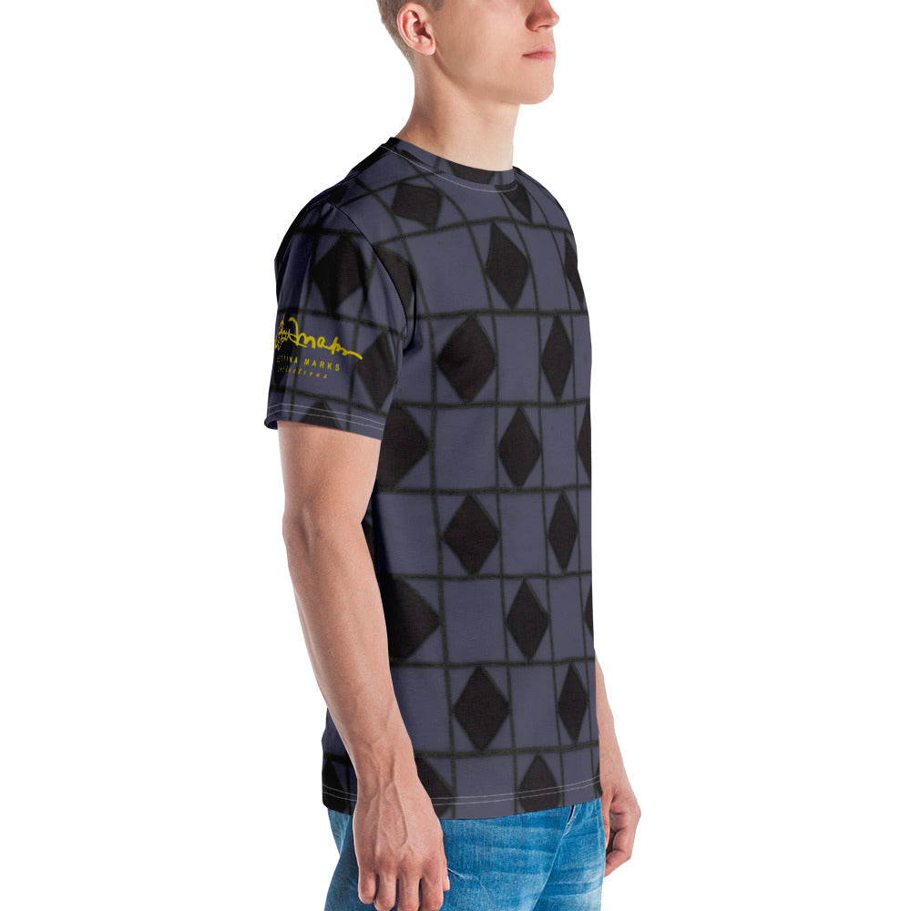 Slate Blue Checkerboard Men's T-shirt