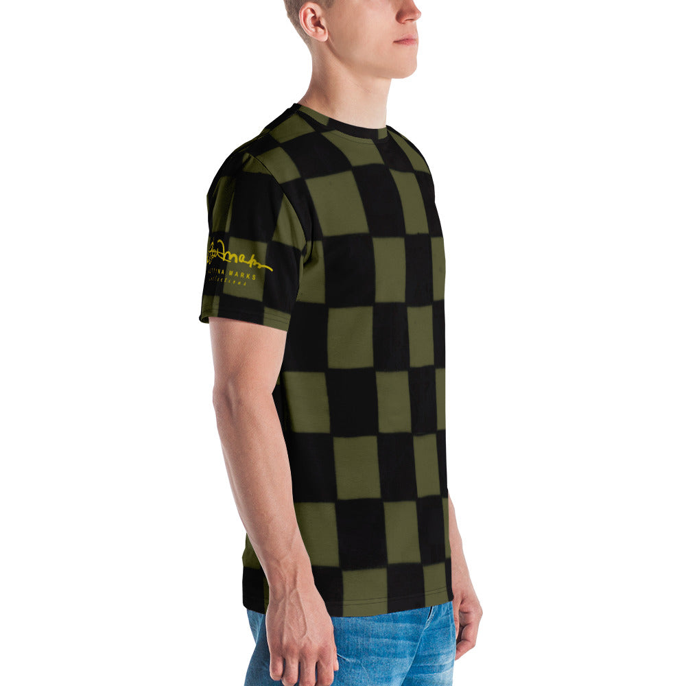 Khaki Checkerboard Men's T-shirt