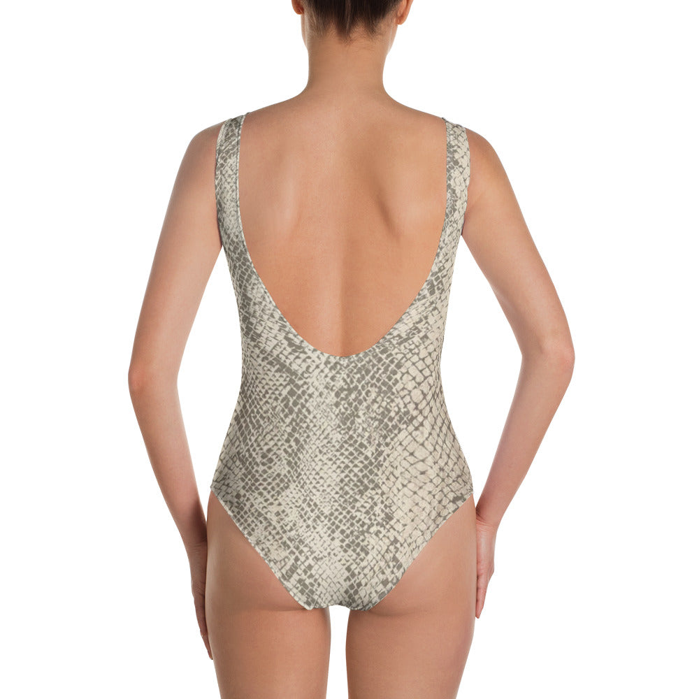 Snake Print One-Piece Bathing Suit