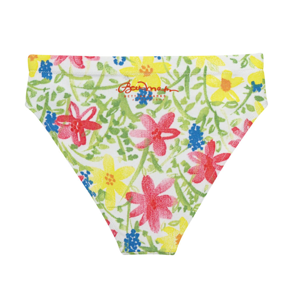Wild Flower Recycled high-waisted bikini bottom Bathing suit