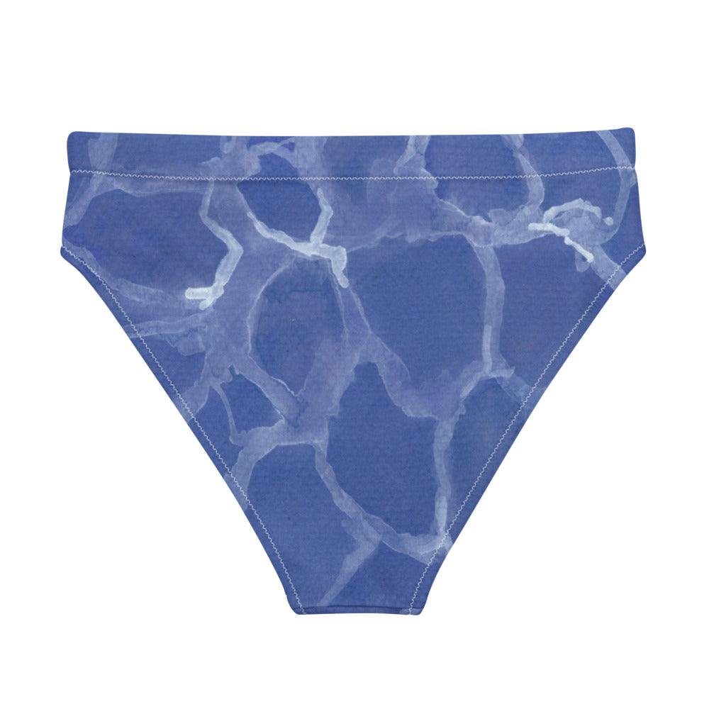 Recycled high-waisted bikini bathing suit bottom