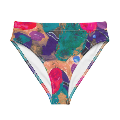 Jelly Bean Recycled hi-waisted bikini bottom bathing suit