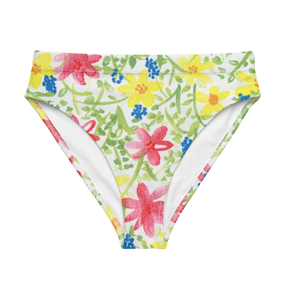 Wild Flower Recycled high-waisted bikini bottom Bathing suit