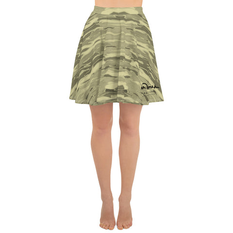 Khaki Lava Camouflage  Skater Skirt
