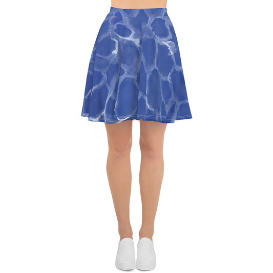 Blue Pool Skater Skirt