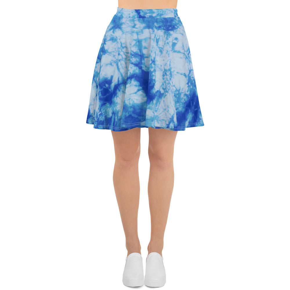 Blue Tie Dye Skater Skirt