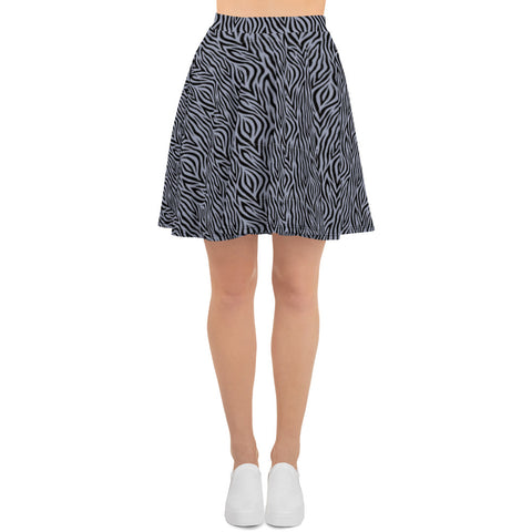 Grey Zebra Skater Skirt