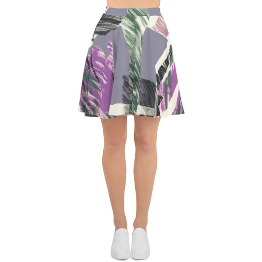 Abstract Collage Skater Skirt